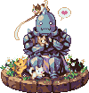 Alphonse with Kittens Pixel Art